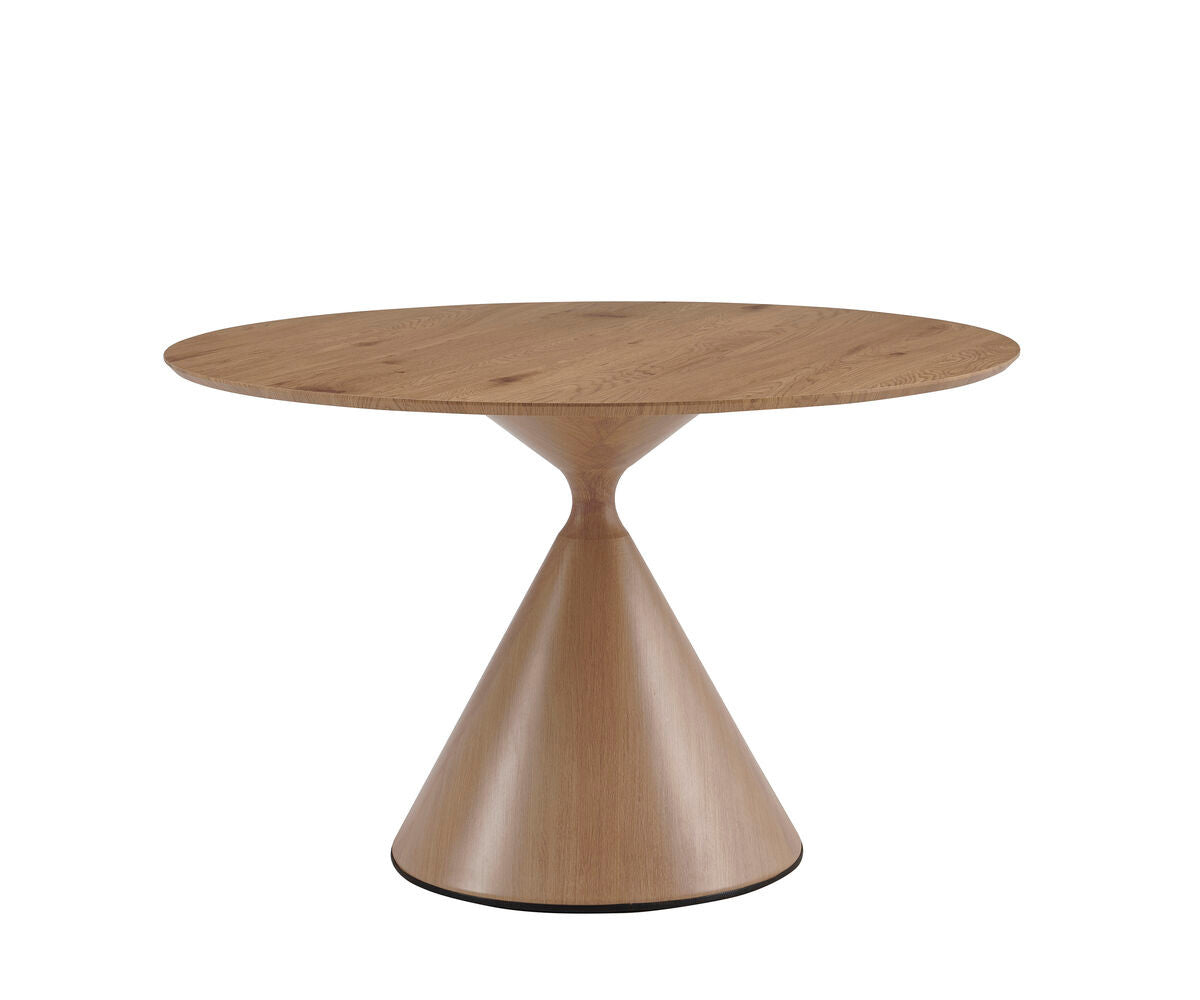 Branden natural wood effect round dining table