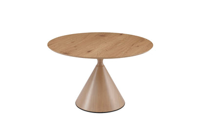 Branden natural wood effect round dining table