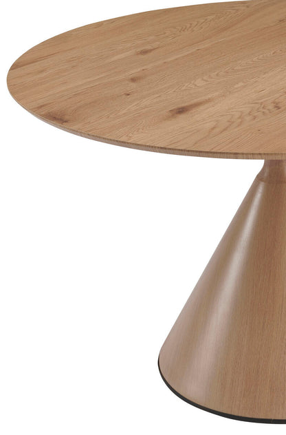 Branden natural wood effect round dining table