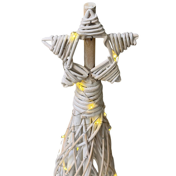 Small LED Wicker Christmas Tree With Star