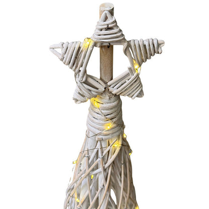 Small LED Wicker Christmas Tree With Star