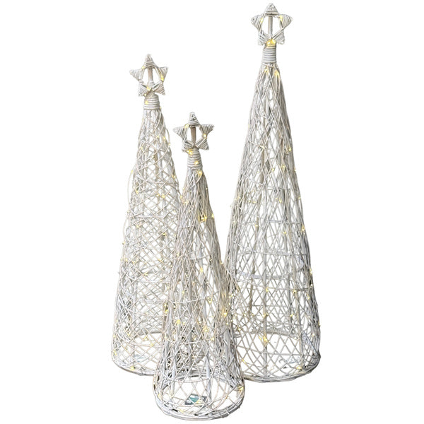 Small LED Wicker Christmas Tree With Star