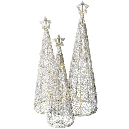 Small LED Wicker Christmas Tree With Star