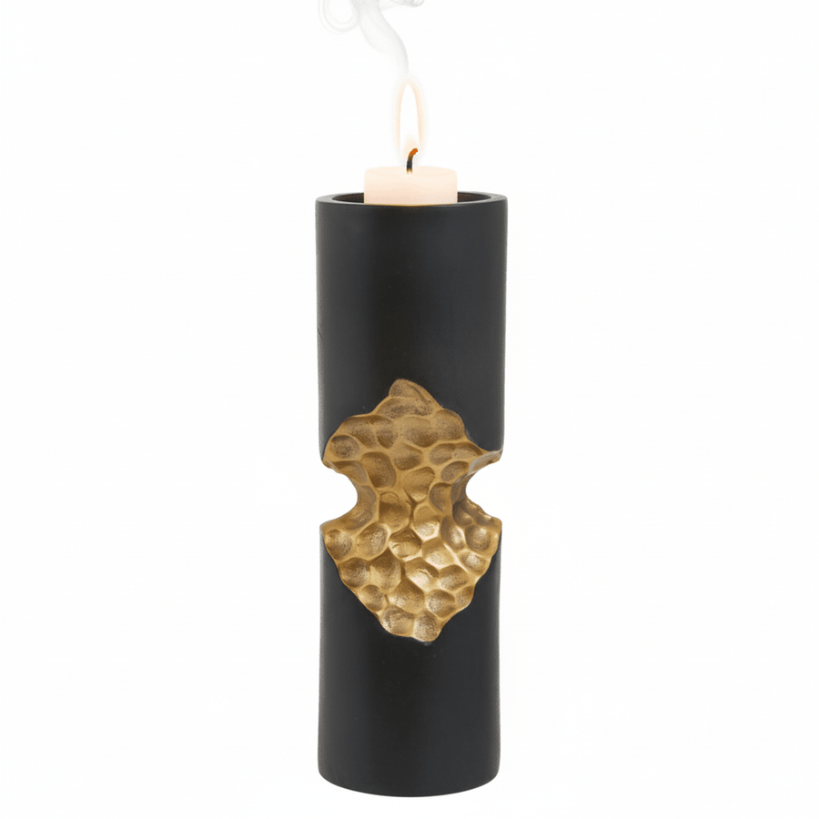 Daito Small Black and Gold Candle Holder