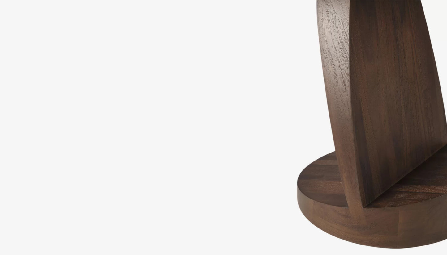 Oblic Side Table in Teak Brown