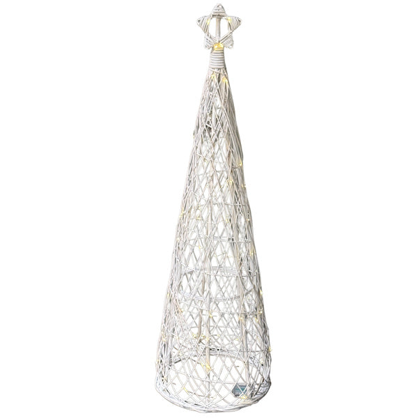 Large LED Wicker Christmas Tree With Star