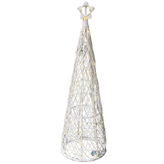 Large LED Wicker Christmas Tree With Star