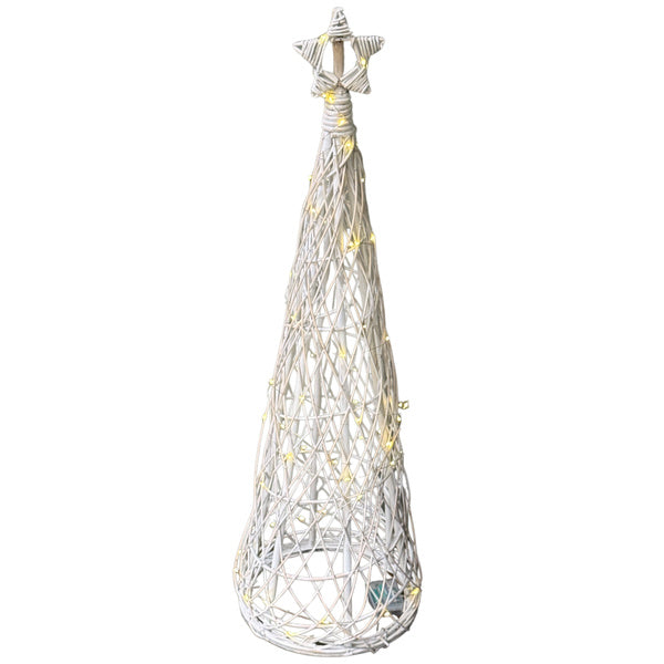Small LED Wicker Christmas Tree With Star