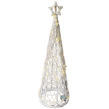 Small LED Wicker Christmas Tree With Star