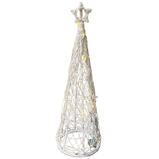 Small LED Wicker Christmas Tree With Star