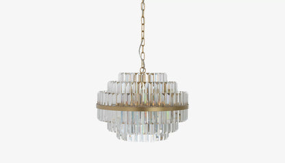 Desire Small Pendant Light in Crystal Glass & Brushed Gold Finish