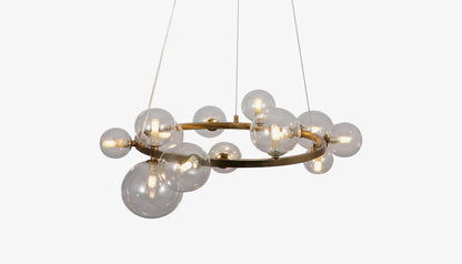 Yosie Pendant Light in Glass Globes & Brushed Gold Finish