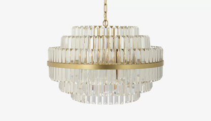 Desire Medium Pendant Light in Crystal Glass & Brushed Gold Finish