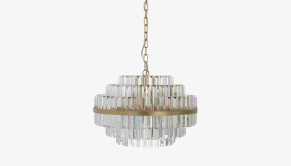 Desire Medium Pendant Light in Crystal Glass & Brushed Gold Finish