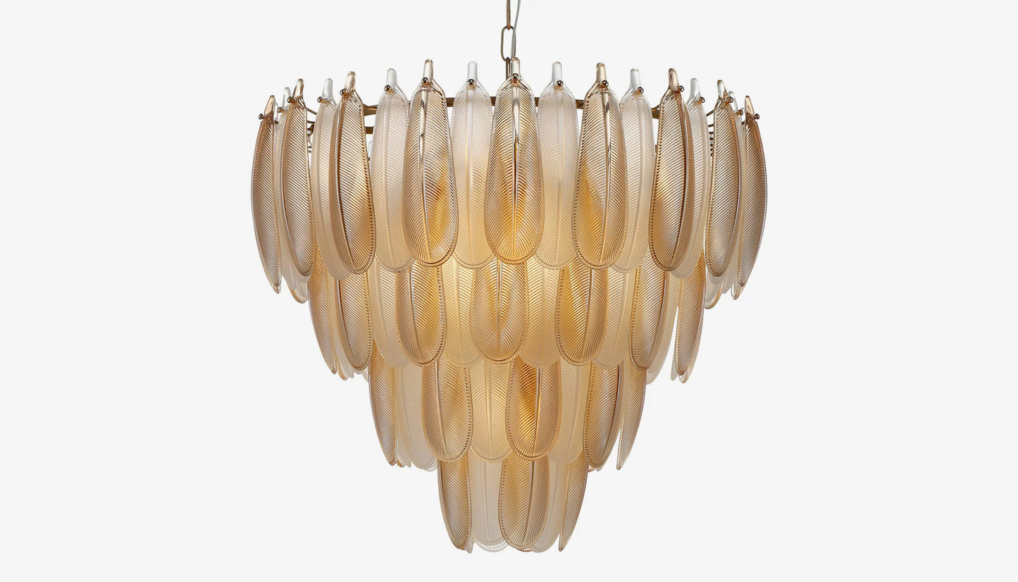 Chloe Chandelier in Clear & Champagne Gold Glass