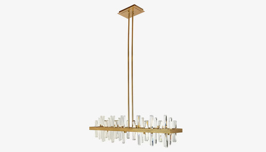 Briget Linear Pendant Light in Crystal Glass & Light Bronze