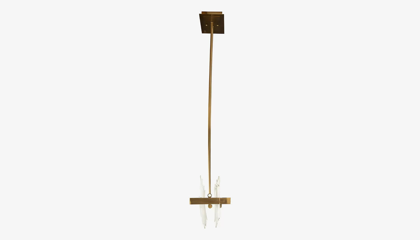 Briget Linear Pendant Light in Crystal Glass & Light Bronze