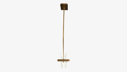 Briget Linear Pendant Light in Crystal Glass & Light Bronze