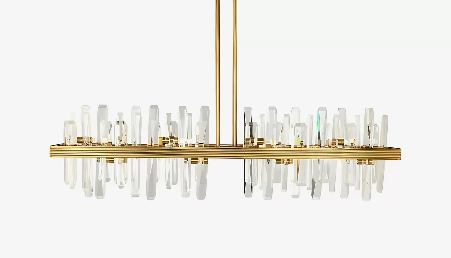 Briget Linear Pendant Light in Crystal Glass & Light Bronze