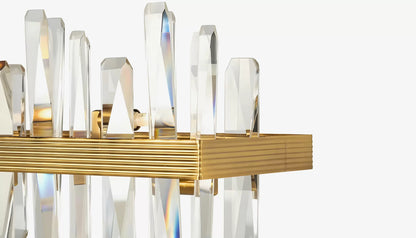 Briget Linear Pendant Light in Crystal Glass & Light Bronze
