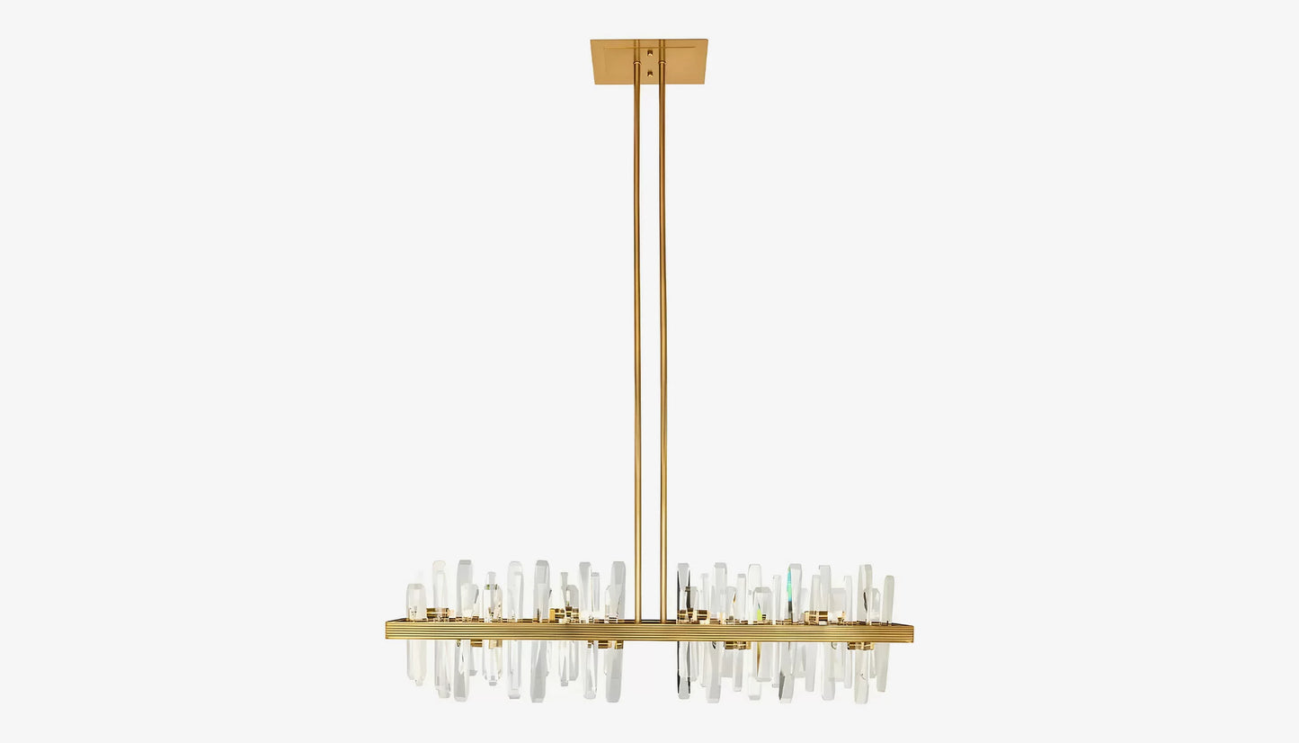 Briget Linear Pendant Light in Crystal Glass & Light Bronze