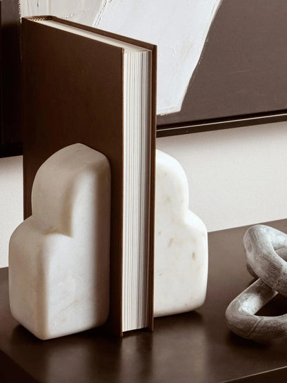 Savio White Marble Set of Two Bookends