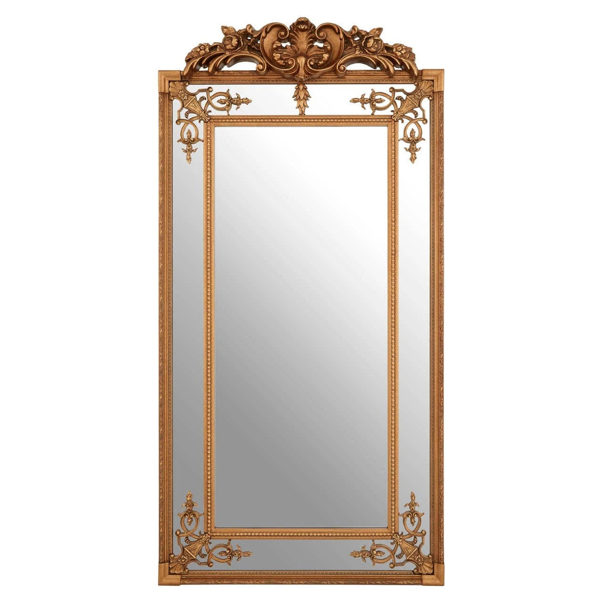 Deymonte Gold Finish Ornate Full Length Wall Mirror