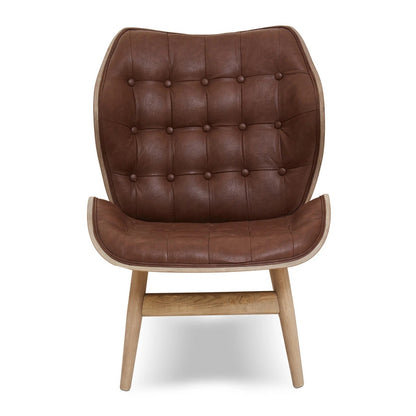Vinsi Brown Leather Effect Chair