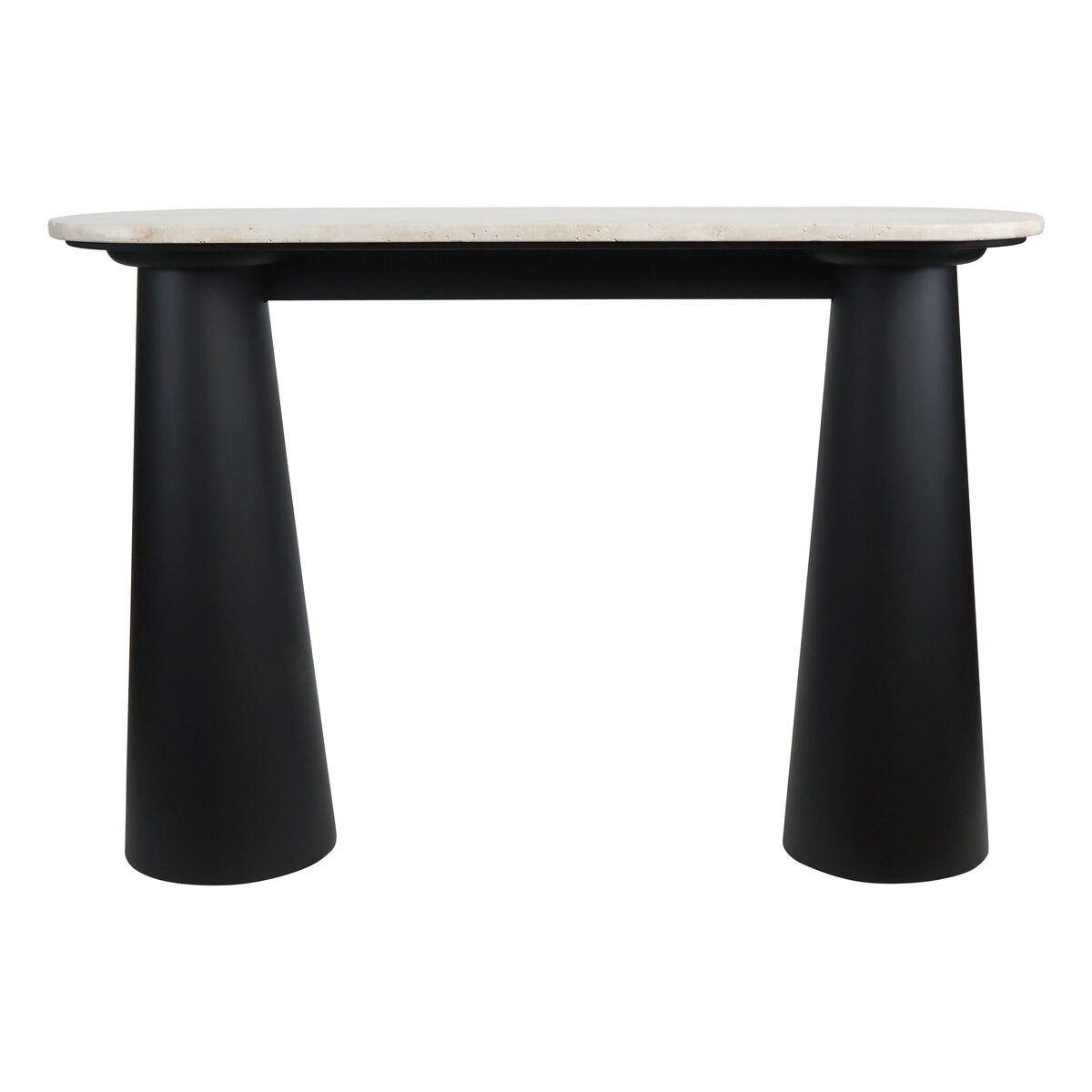 Waris Cream Marble Top and Black Mango Wood Console Table