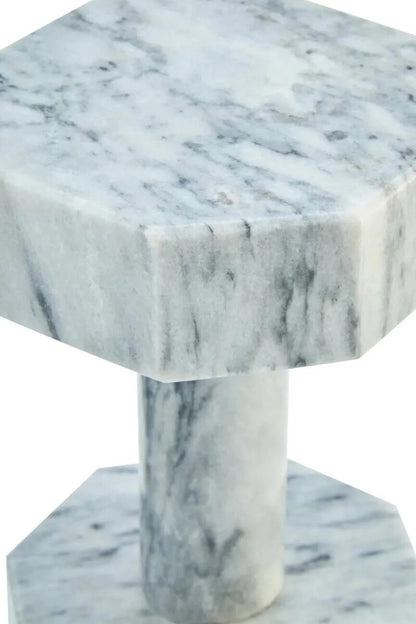 Zoro Set of Two Decorative White Marble Dumbbells