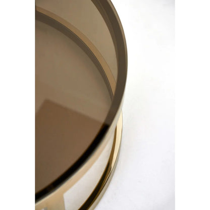Milagro Set of 2 Round Coffee Tables - Light Gold