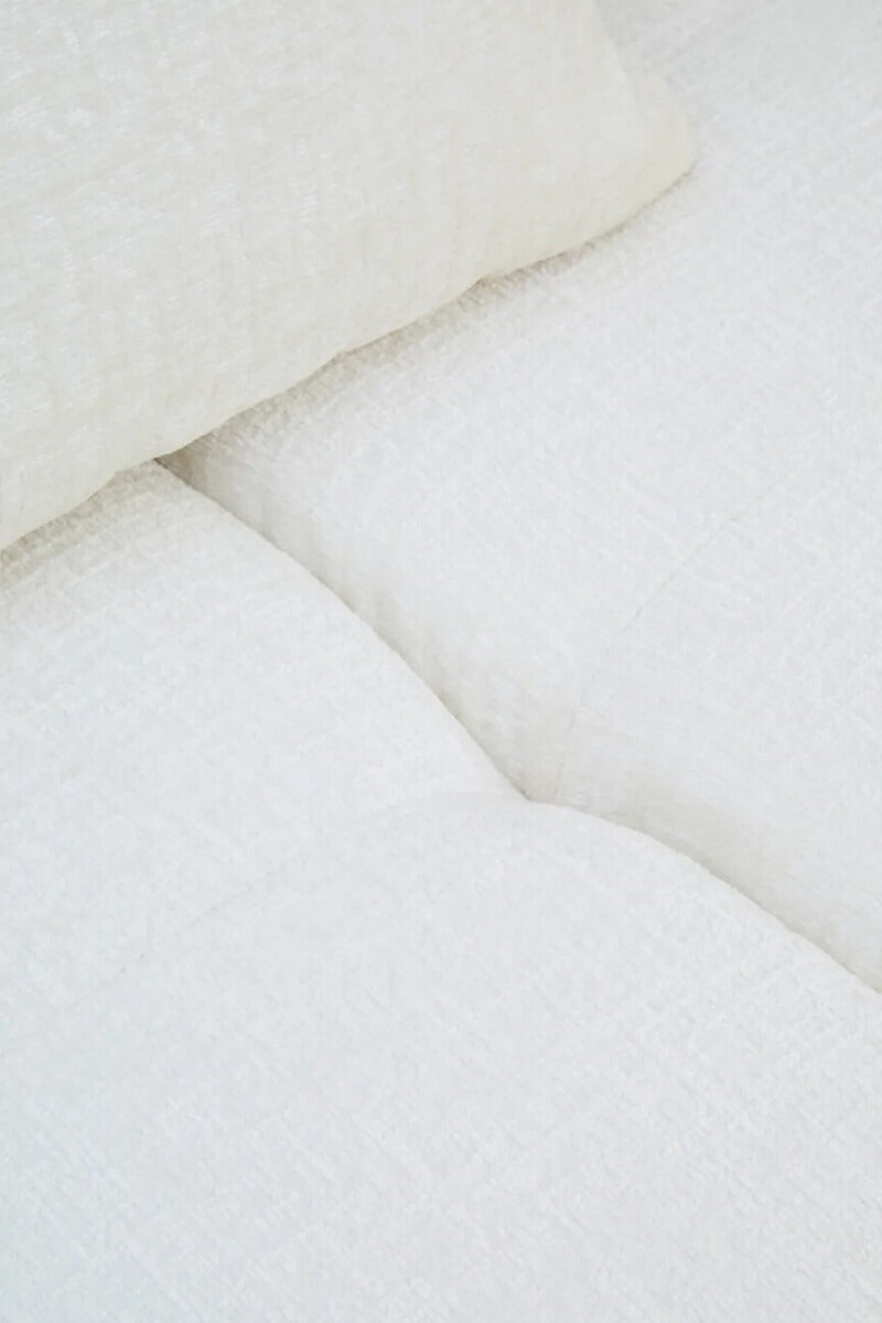 Anglet Cream Textured Fabric Large 3 Seater Sofa