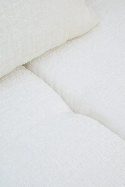 Anglet Cream Textured Fabric Large 3 Seater Sofa