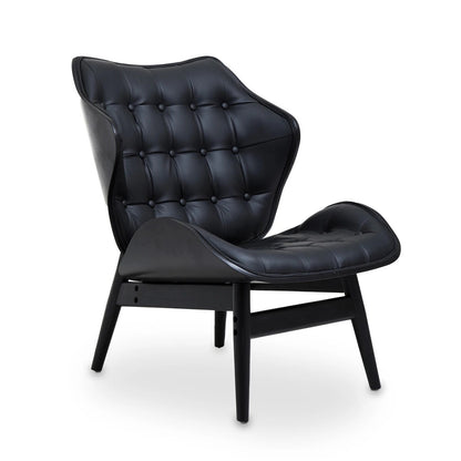 Vinsi Black Leather Effect Chair