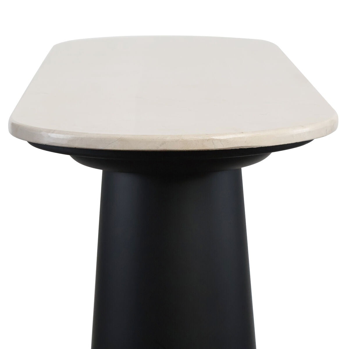 Waris Cream Marble Top and Black Mango Wood Console Table