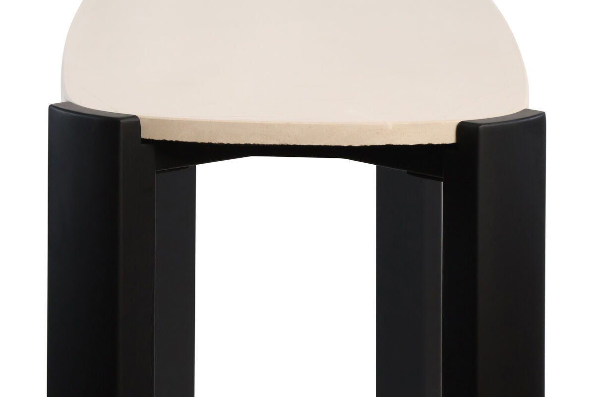 Palermo Cream Marble Top and Black Acacia Wood Console Table
