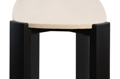 Palermo Cream Marble Top and Black Acacia Wood Console Table