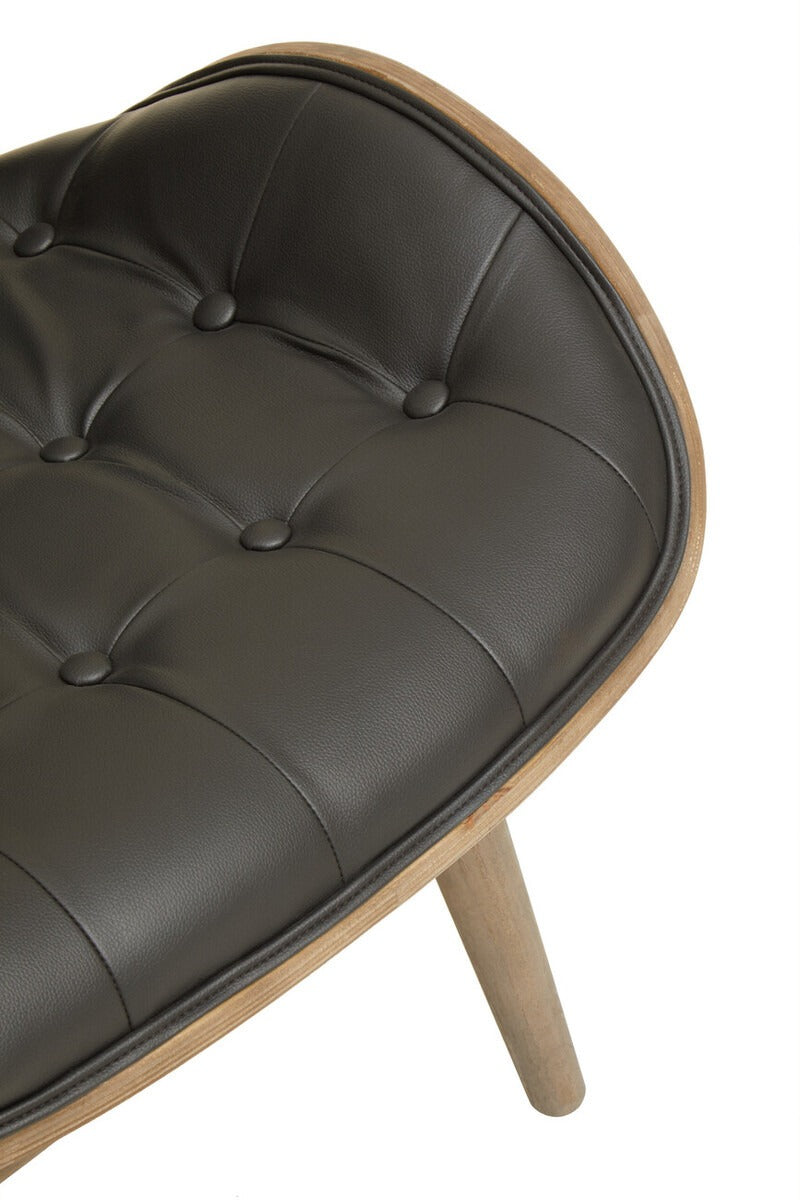 Vinsi Black Leather Effect Chair With Button Detail