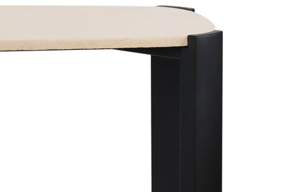 Palermo Cream Marble Top and Black Acacia Wood Console Table