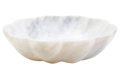 Zoro White Marble Scalloped Bowl