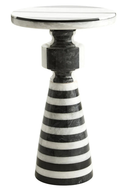 Zoro Black and White Stripe Side Table
