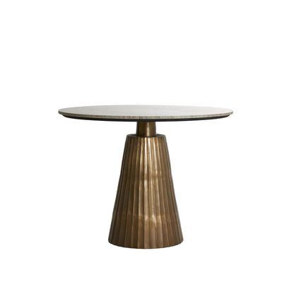Rianne Marble Round Dining Table - Antique Bronze