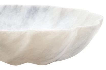Zoro White Marble Scalloped Bowl