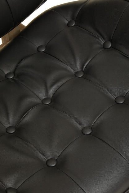 Vinsi Black Leather Effect Chair With Button Detail