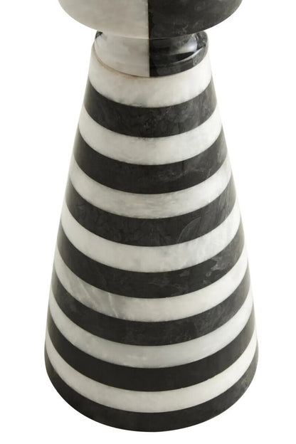 Zoro Black and White Stripe Side Table