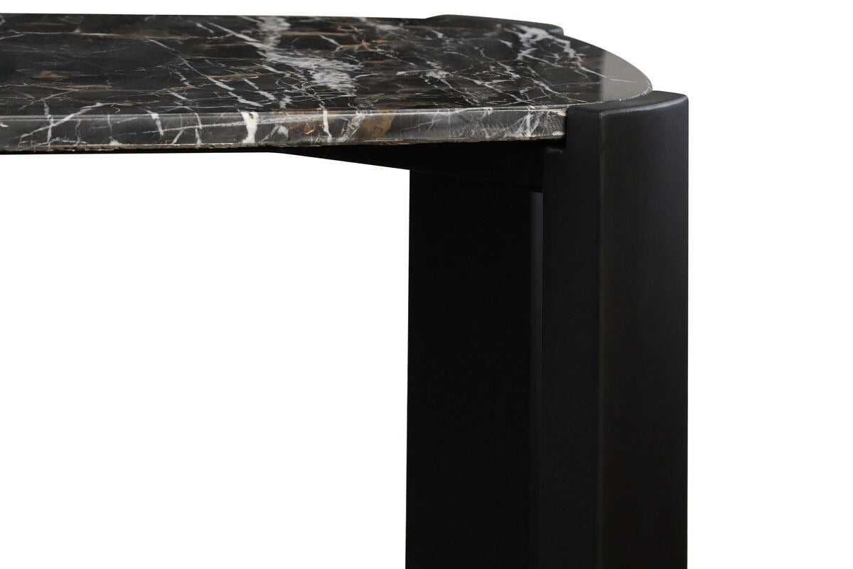 Palermo Black Marble Top and Acacia Wood Console Table