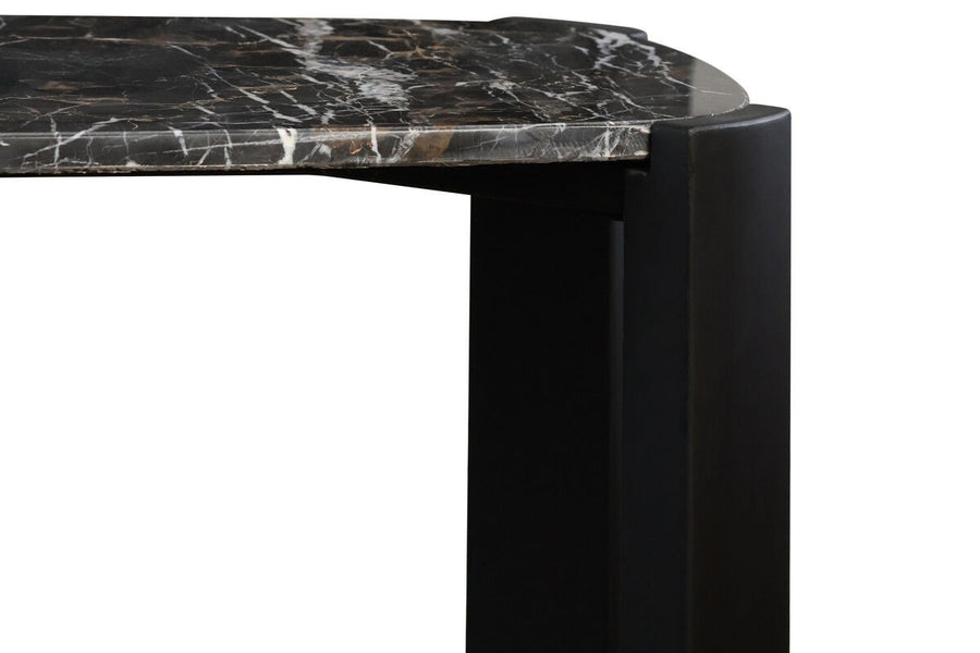 Palermo Black Marble Top and Acacia Wood Console Table