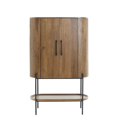 Dumosi Tall Wooden Cabinet - Dark Brown