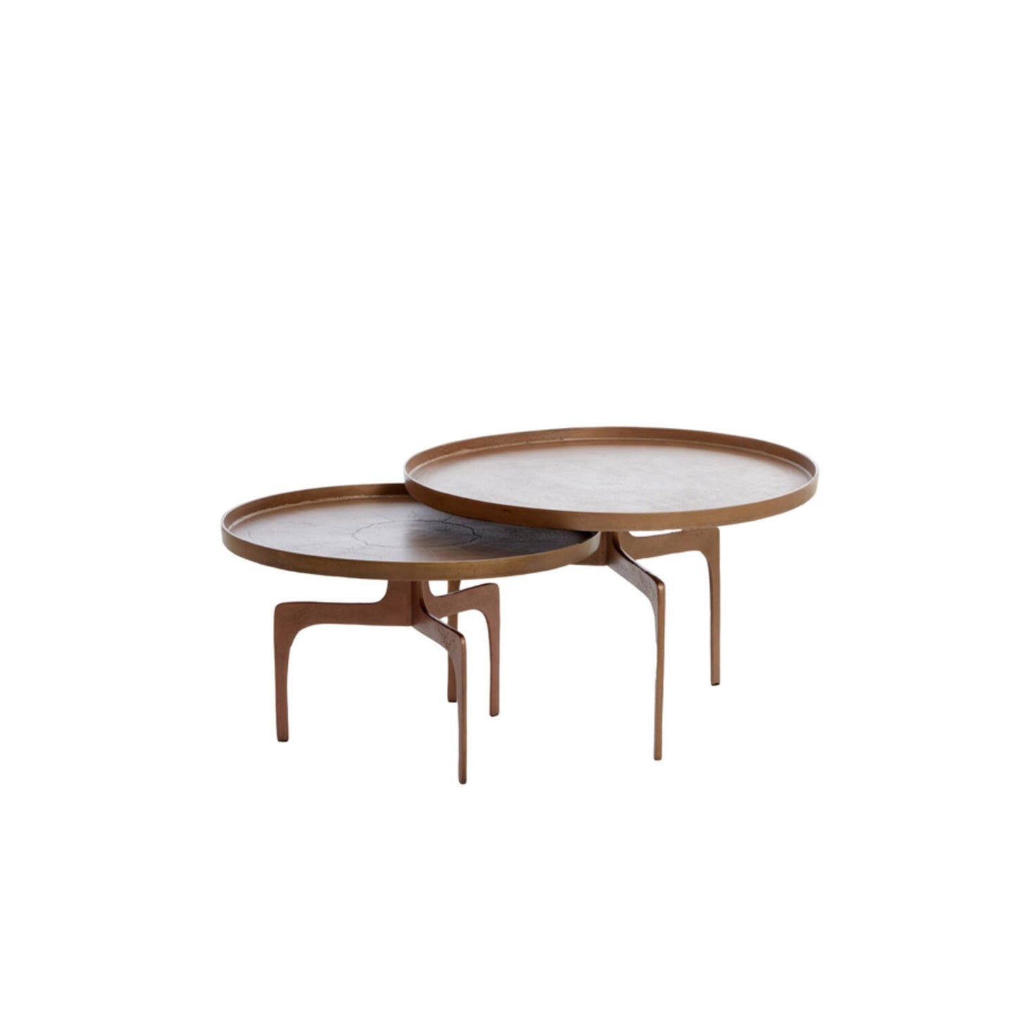 Pano Set of 2 Round Coffee Tables - Bronze