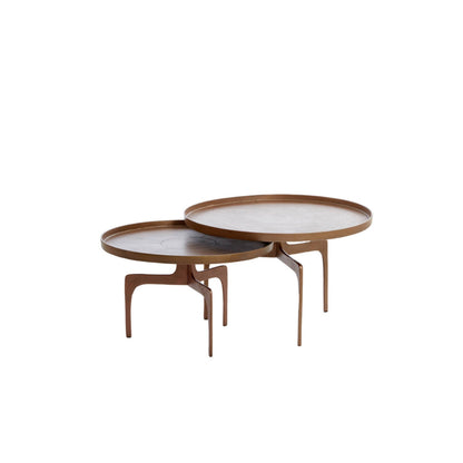 Pano Set of 2 Round Coffee Tables - Bronze